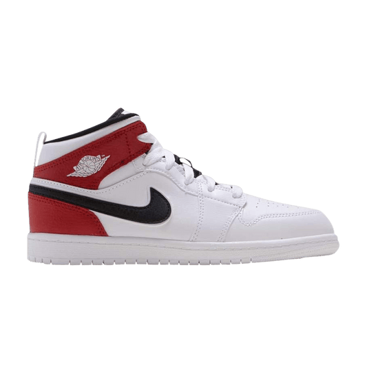 Jordan 1 Mid White Black Gym Red (PS)