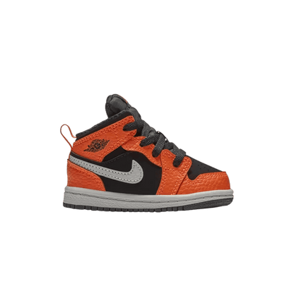 Jordan 1 Mid Black Orange Light Bone