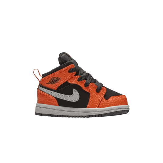 Jordan 1 Mid Black Orange Light Bone