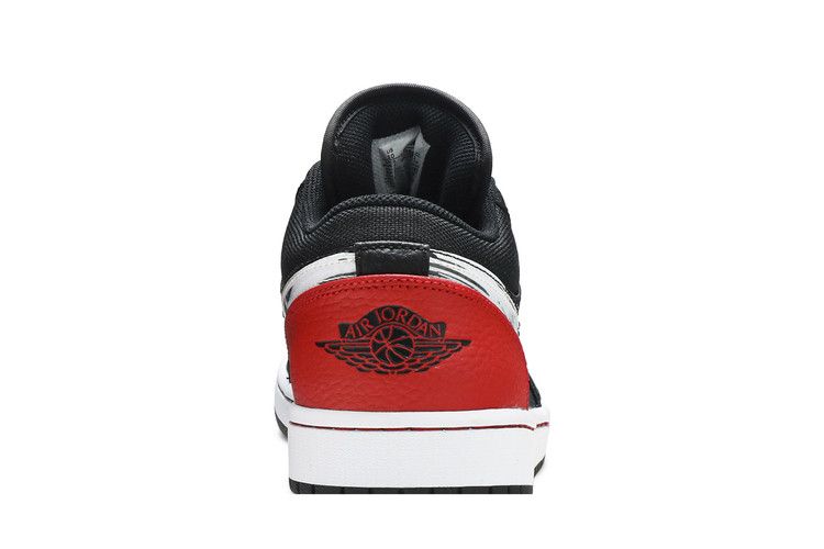 Jordan 1 Low Brushstroke Swoosh Black