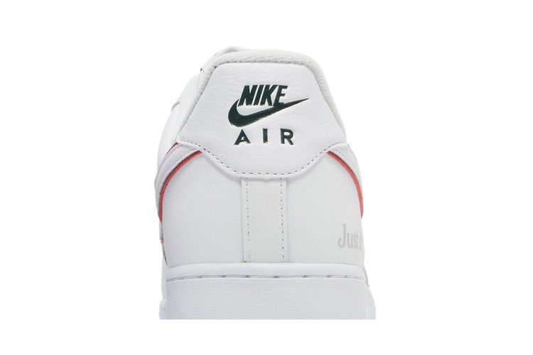 Nike Air Force 1 Low Just Do It White Noble Green Metallic Silver University Red
