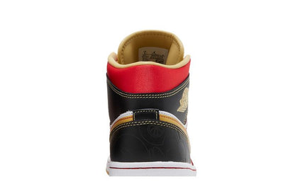 Jordan 1 Mid XQ White Black Sport Red