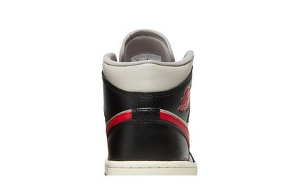 Jordan 1 Mid Black College Grey Gym Red (Women's)