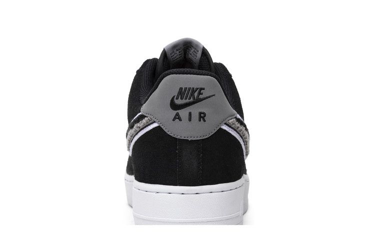 Nike Air Force 1 Low 3D Chenille Swoosh Black Cool Grey