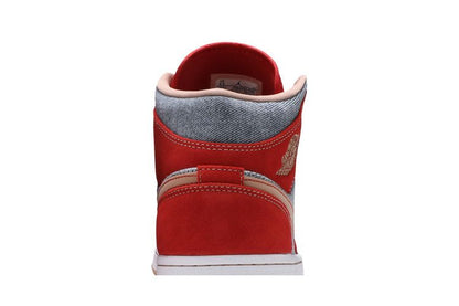Jordan 1 Mid Denim Red