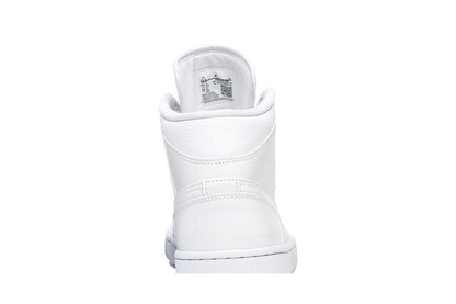 Jordan 1 Mid Triple White Patent Swoosh (Women's)