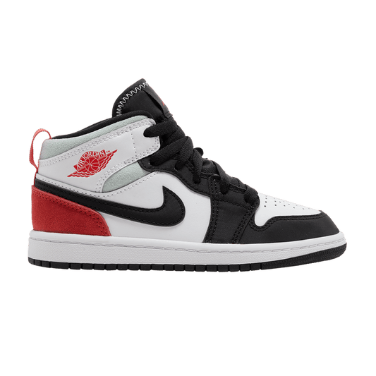 Jordan 1 Mid SE White Black Red Spruce (PS)