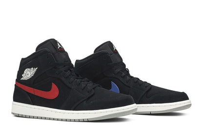 Jordan 1 Mid Multi-Color Swoosh Black