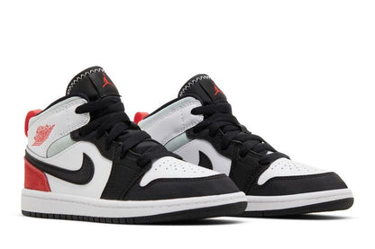 Jordan 1 Mid SE White Black Red Spruce (PS)