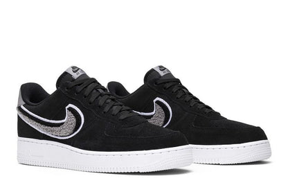 Nike Air Force 1 Low 3D Chenille Swoosh Black Cool Grey