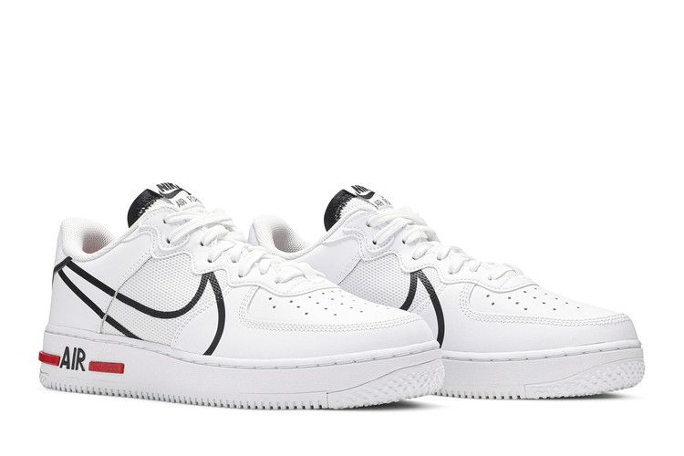Nike Air Force 1 React White Black Red