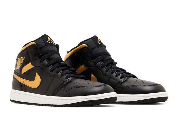 Jordan 1 Mid Black Metallic Gold