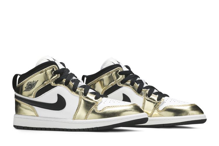 Jordan 1 Mid Metallic Gold Black White (PS)