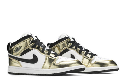Jordan 1 Mid Metallic Gold Black White (PS)