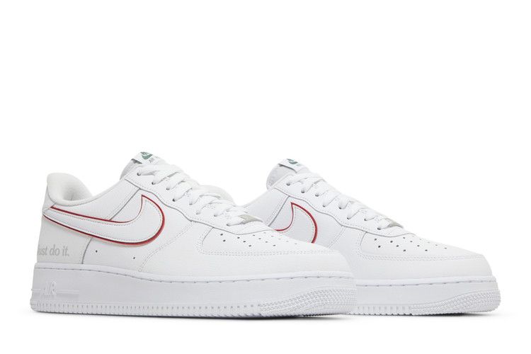 Nike Air Force 1 Low Just Do It White Noble Green Metallic Silver University Red