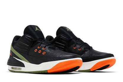 Jordan Max Aura 5 Black Bright Mandarin Sail Sky J Light Olive