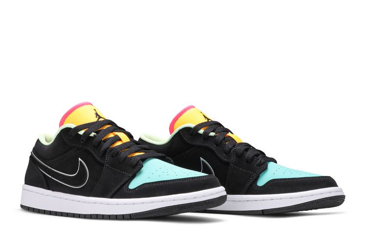 Jordan 1 Low Black Aurora Green Laser Orange