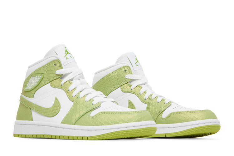 Jordan 1 Mid Green Python (Women's)