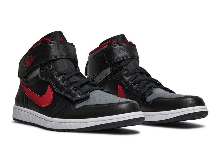 Jordan 1 High FlyEase Black Gym Red Smoke Grey