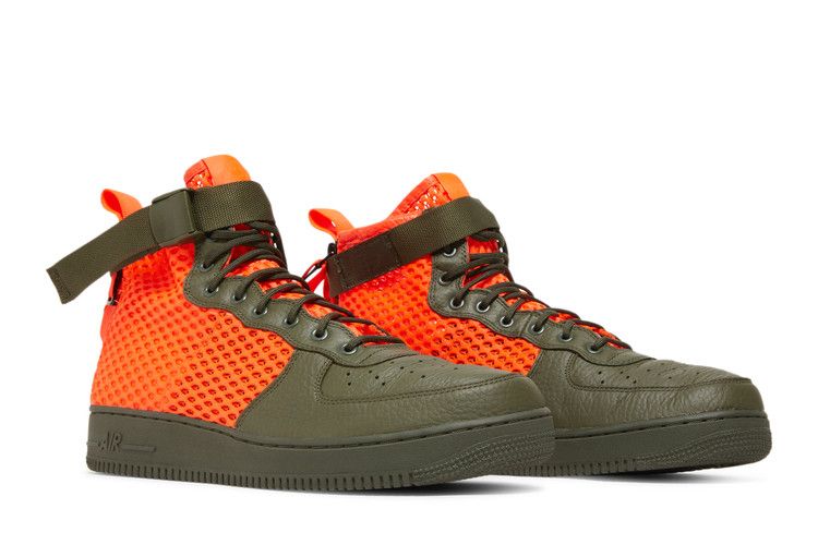 Nike SF Air Force 1 Mid Cargo Khaki Total Crimson