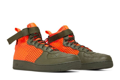 Nike SF Air Force 1 Mid Cargo Khaki Total Crimson