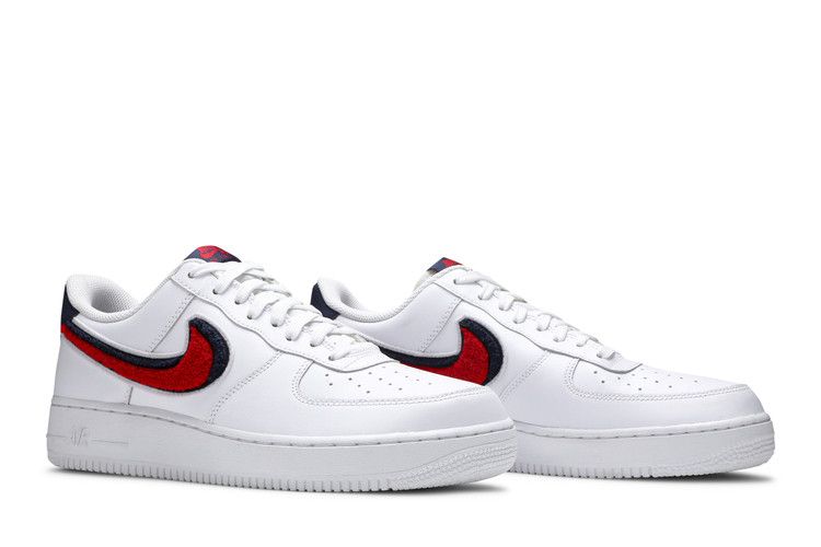 Nike Air Force 1 Low 3D Chenille Swoosh White Red Blue