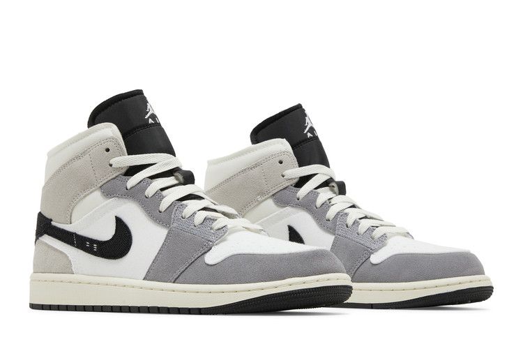 Jordan 1 Mid SE Craft White Cement Grey Black