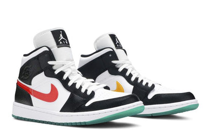 Jordan 1 Mid Alternate Swooshes Red Yellow (Women's)