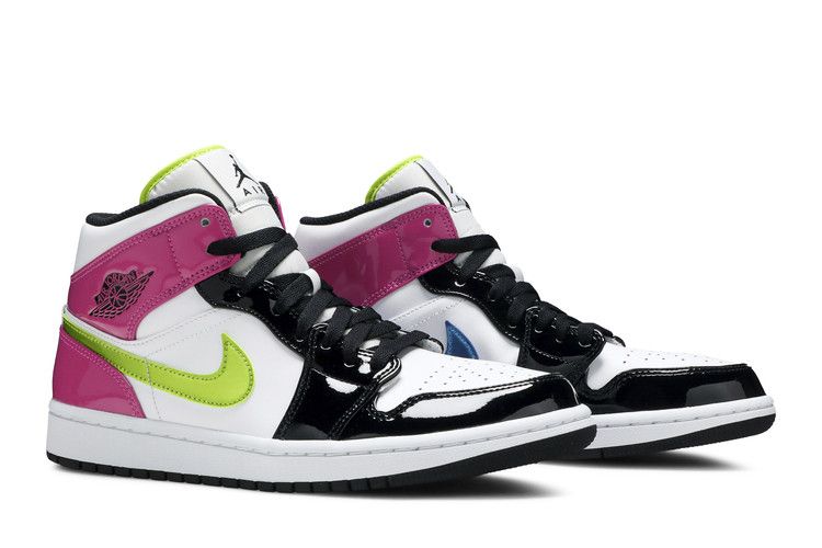Jordan 1 Mid White Black Cyber Pink