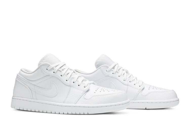 Jordan 1 Low Triple White Tumbled Leather