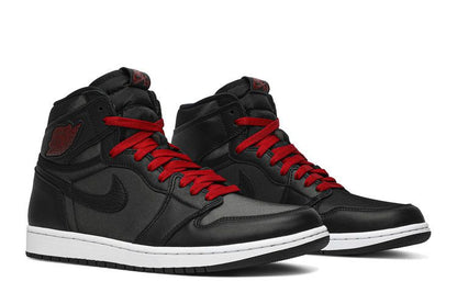 Jordan 1 Retro High Black Satin Gym Red