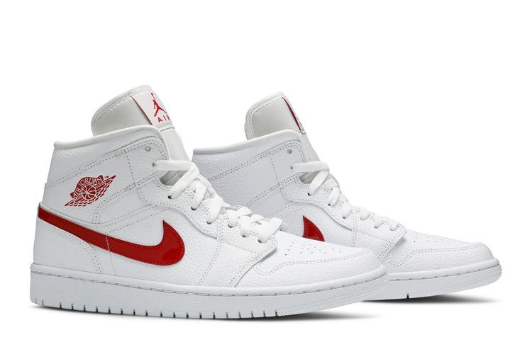 Jordan 1 Mid White University Red (Women's)