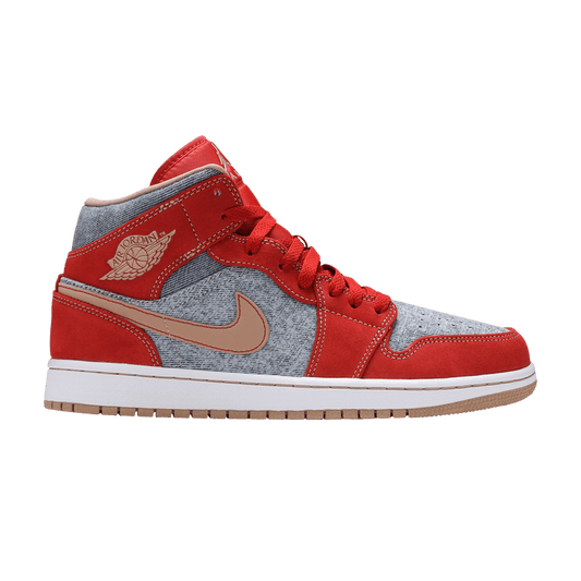 Jordan 1 Mid Denim Red