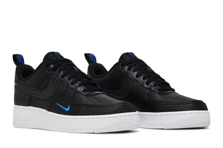 Nike Air Force 1 Low Cut Out Reflective Swoosh Black Blue
