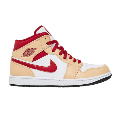 Jordan 1 Mid Light Curry Cardinal