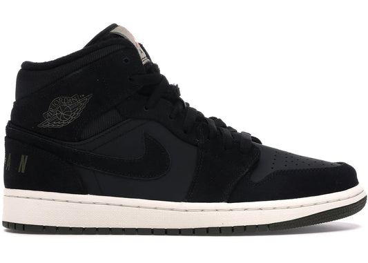 Jordan 1 Mid Black Olive Canvas