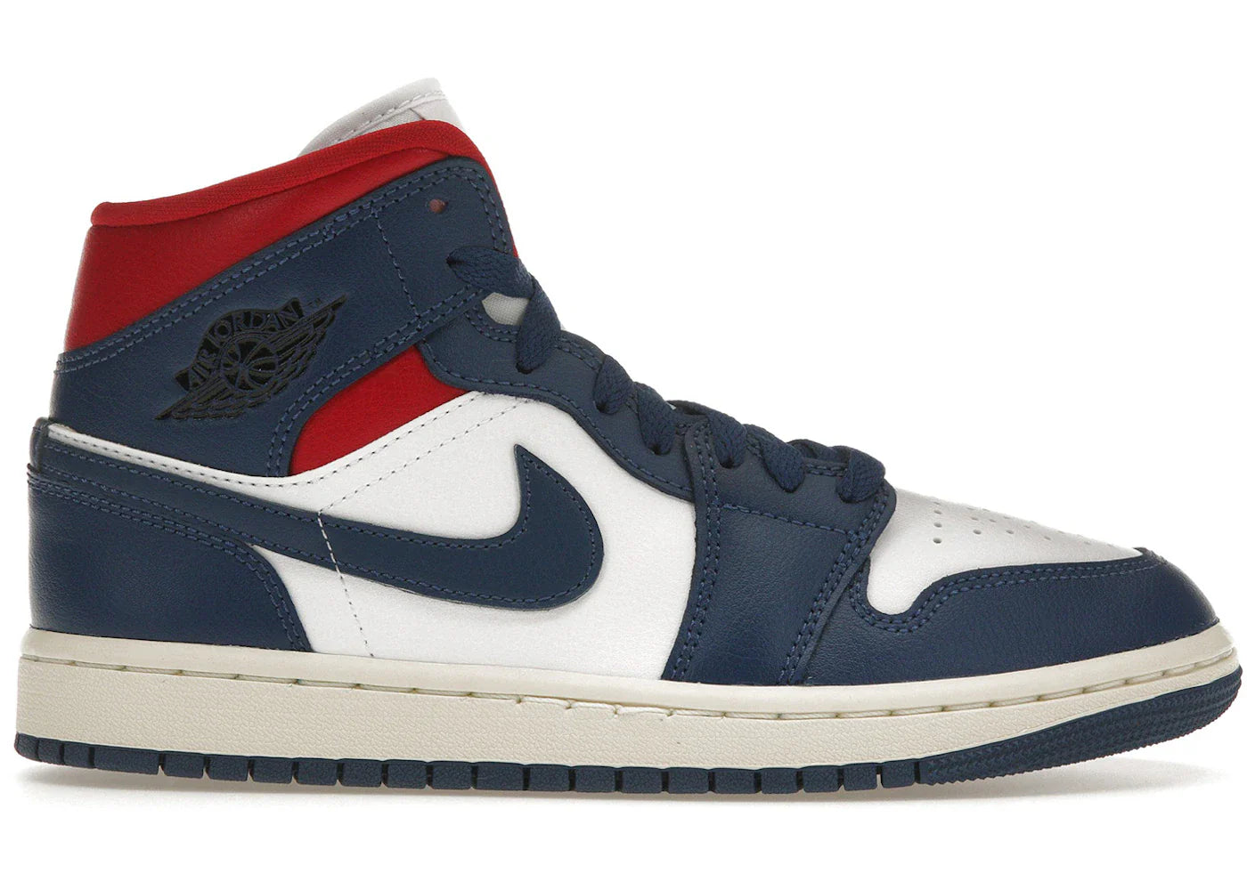 Jordan 1 Mid French Blue Gym Red (Women's)