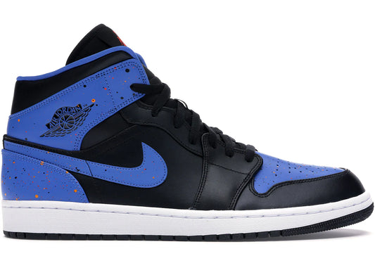 Jordan 1 Mid Royal Paint Splatter