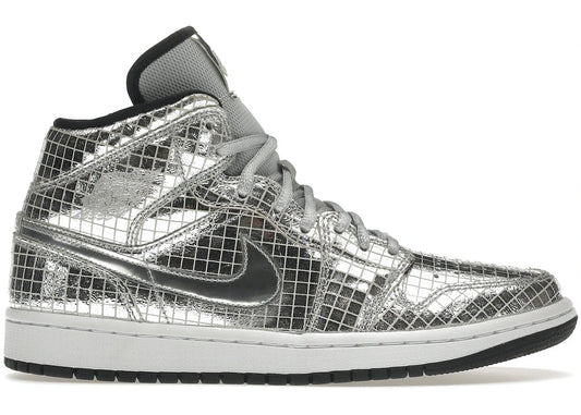 Jordan 1 Mid SE Disco Metallic Silver (Women's)