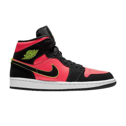 Jordan 1 Mid Black Hot Punch (Women's)