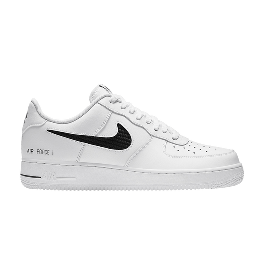 Nike Air Force 1 Low Cut Out Swoosh White Black