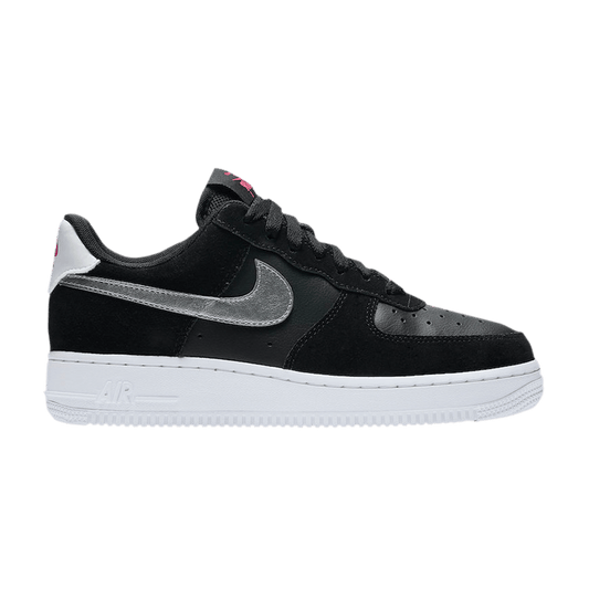 Nike Air Force 1 Low Black Pink Blast Metallic Silver (Women's)