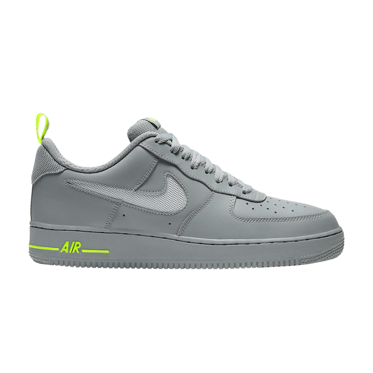 Nike Air Force 1 Low Cut Out Swoosh Particle Grey Volt