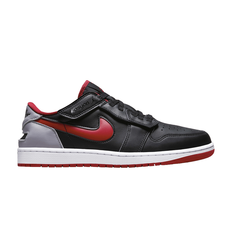 Jordan 1 Low FlyEase Black Cement Grey White Fire Red