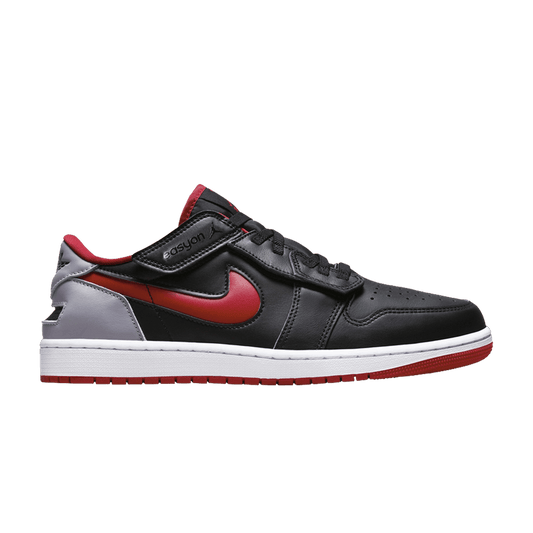Jordan 1 Low FlyEase Black Cement Grey White Fire Red