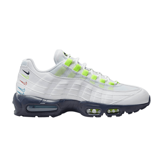 Nike Air Max 95 White Volt Football Grey 3D Multi Swoosh