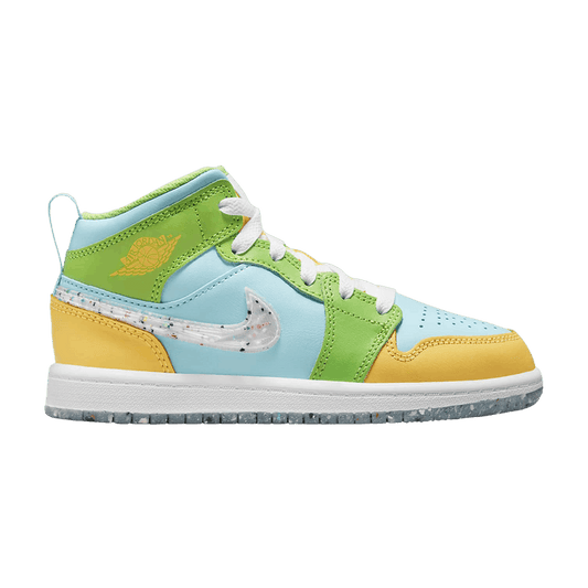 Jordan 1 Mid SE Glacier Ice Citron Pulse Action Green White (PS)