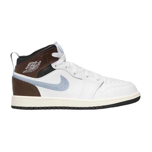 Jordan 1 Mid SE White Black Sail Blue Grey (PS)