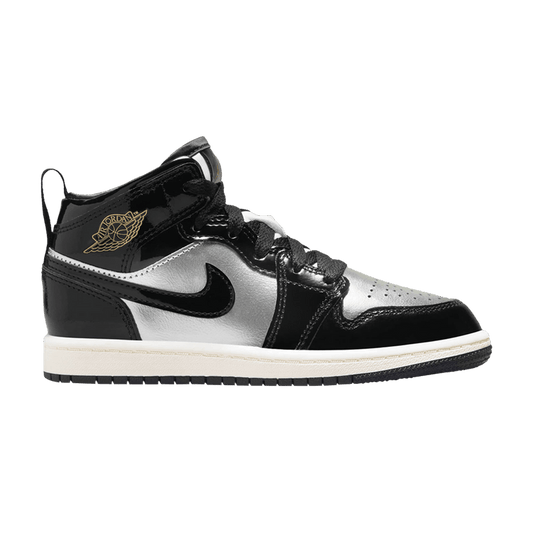 Air Jordan 1 Mid SE PS 'Black Metallic Silver'