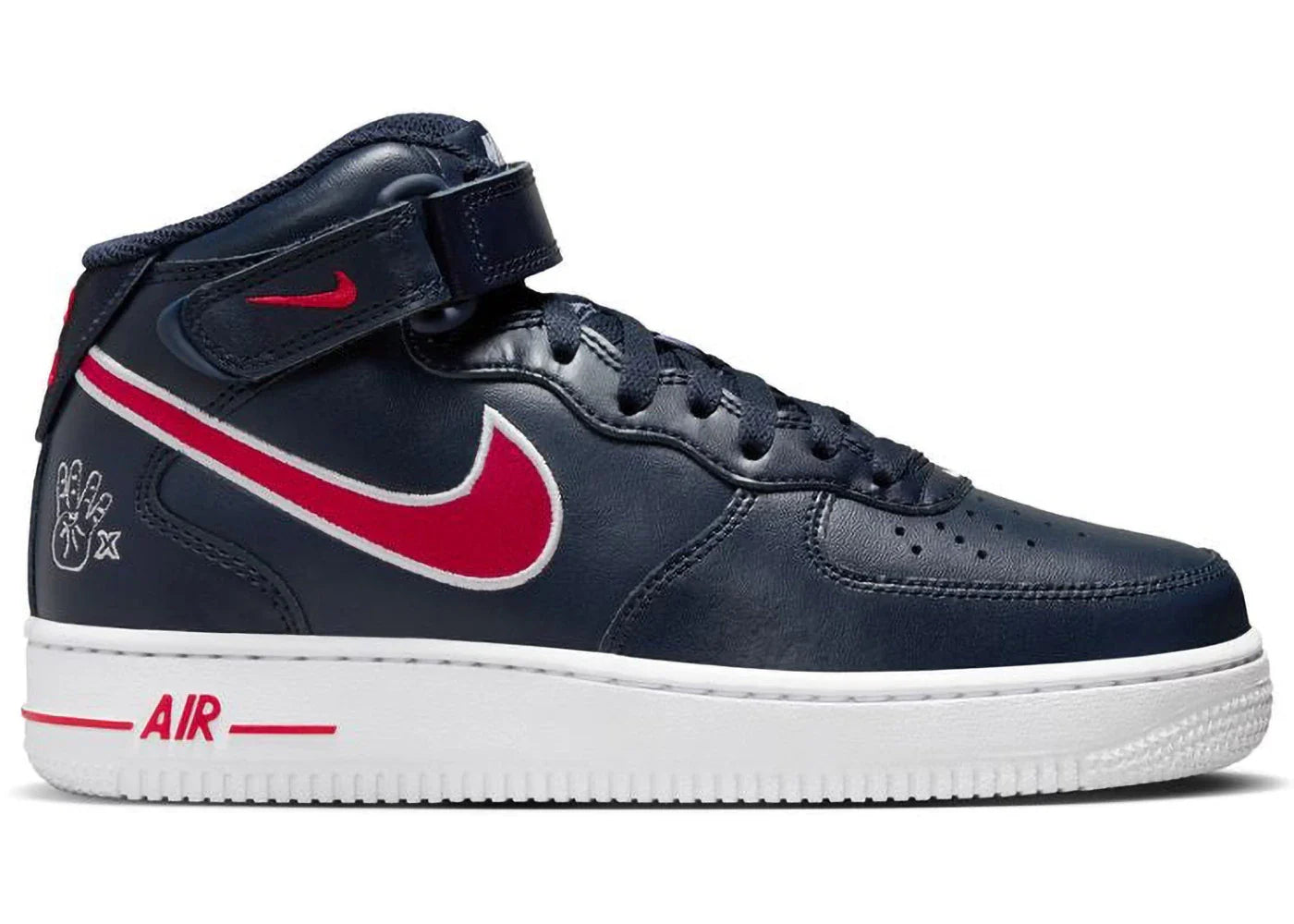 Nike Air Force 1 '07 Mid Obsidian University Red White Wolf Grey (Women's)